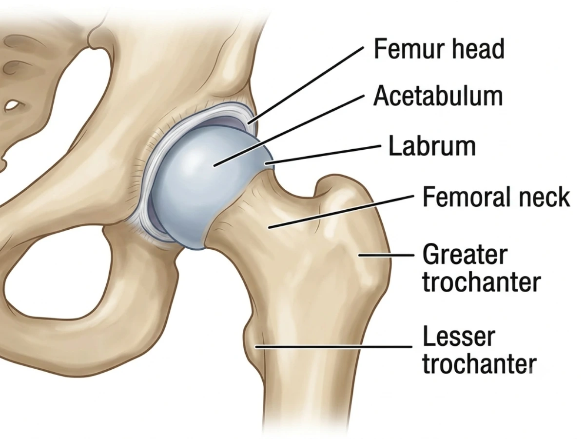 Hip anatomy illustration