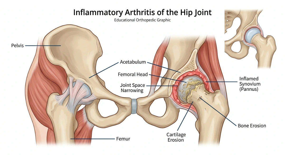 Inflammatory arthritis of the hip